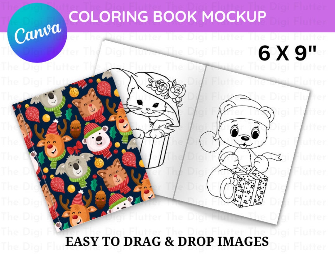 Canva Coloring Book Template, Canva Book Mock Up, Canva Book Mockup