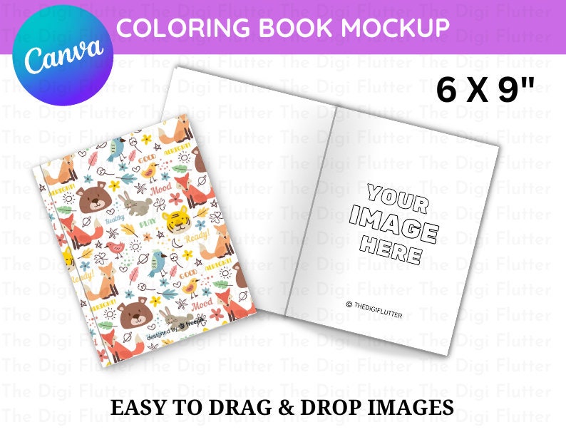 Canva Coloring Book Template, Canva Book Mock Up, Canva Book Mockup