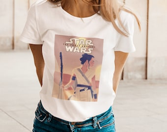Star Wars Rey T-Shirt / Star Wars Force Awakens Rey / Unisex Tee / Star Wars Fan Gift / Star Wars Art graphic