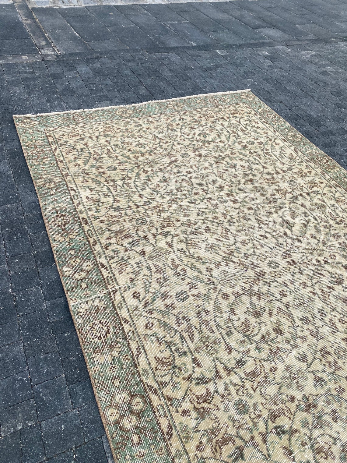 Grüner Teppich Großer Oushak Teppich Vintage Türkischer | Etsy