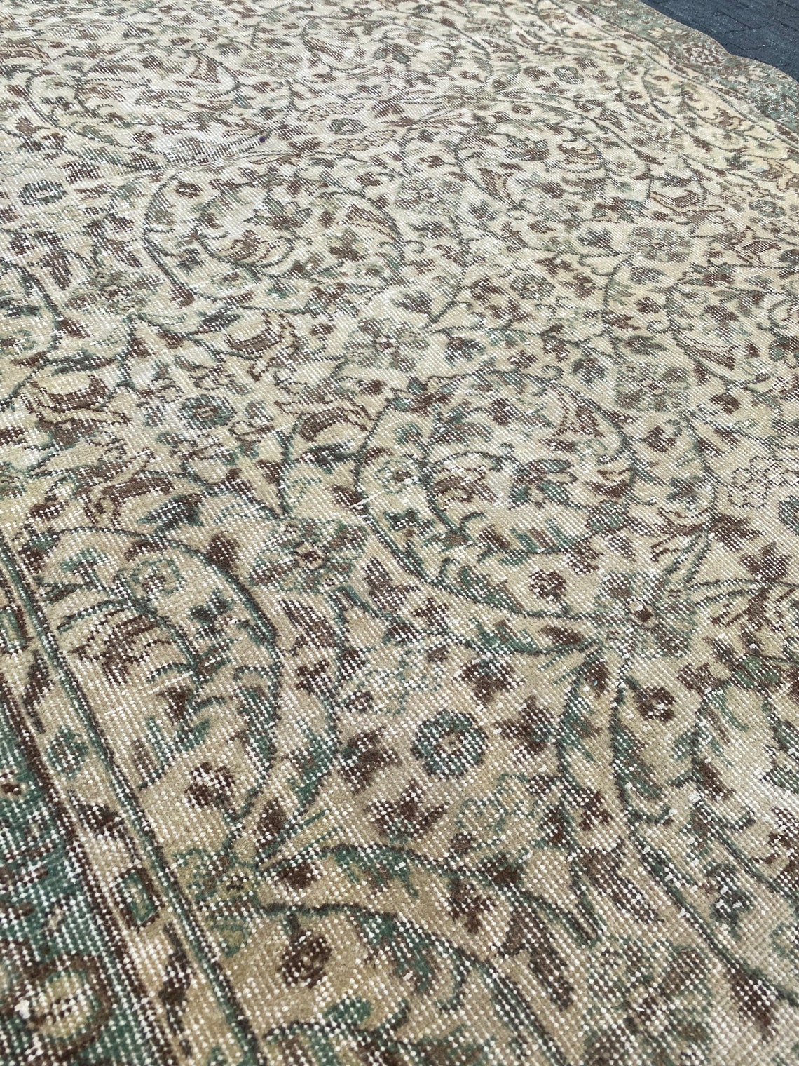 Grüner Teppich Großer Oushak Teppich Vintage Türkischer | Etsy