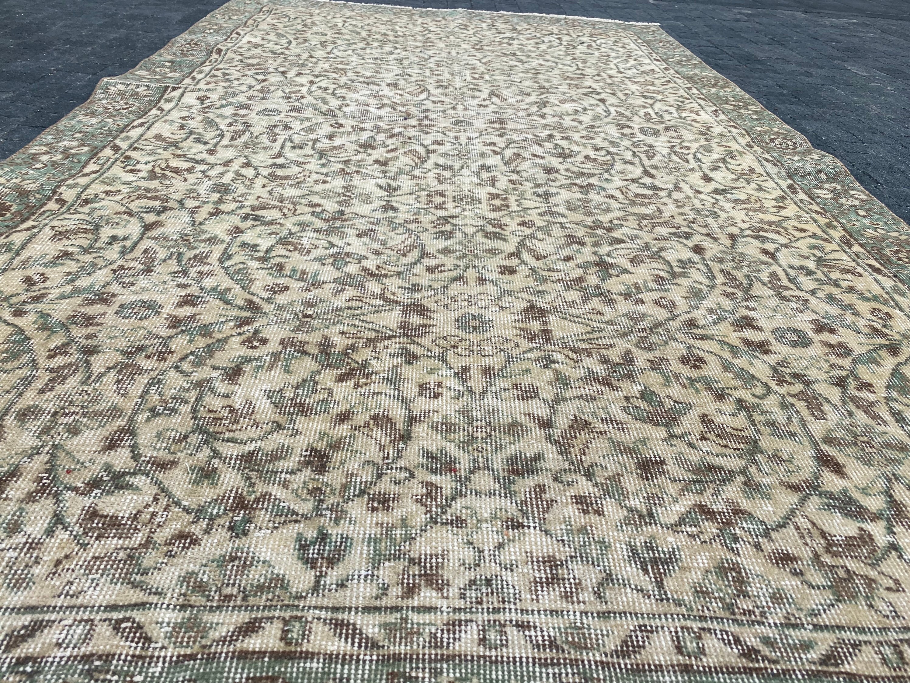 Grüner Teppich Großer Oushak Teppich Vintage Türkischer | Etsy