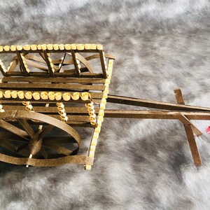 Quilled Ox Cart | Paper Farm Wagon | Filigree Farm Caravan\Carriage