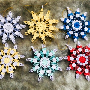 Quilled Christmas Snowflake Ornament | Paper Snowflake Ball | Filigree Christmas Decorations
