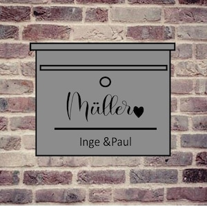Briefkasten Aufkleber 20x11cm groß personalisiert mit Name Vorname Vinylaufkleber Beschriftung