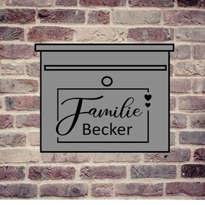 Briefkasten Aufkleber 20x11cm groß personalisiert mit Name Vorname Vinylaufkleber Beschriftung