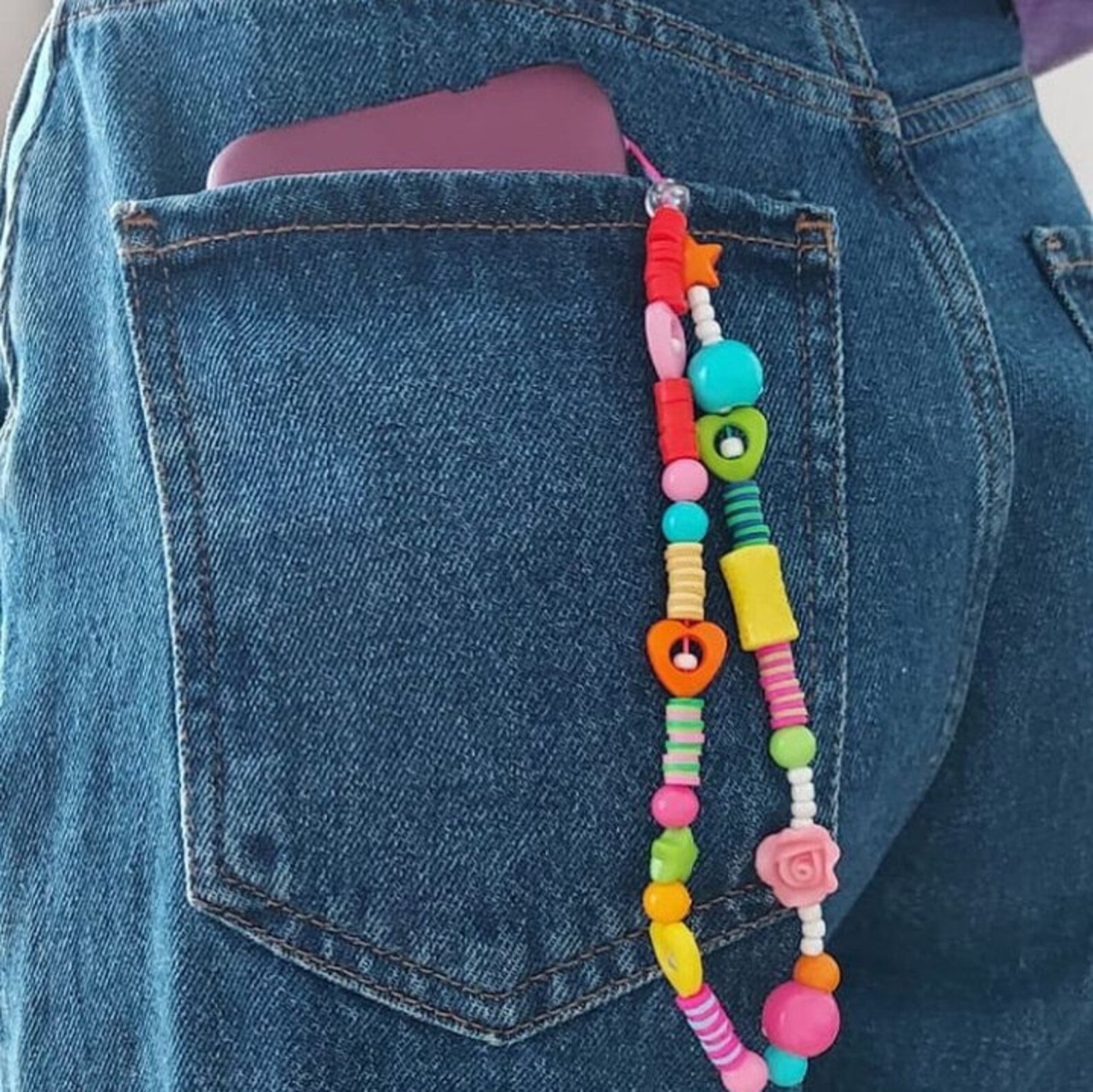 Phone personalized bead strap phone charm iphone accessories Etsy