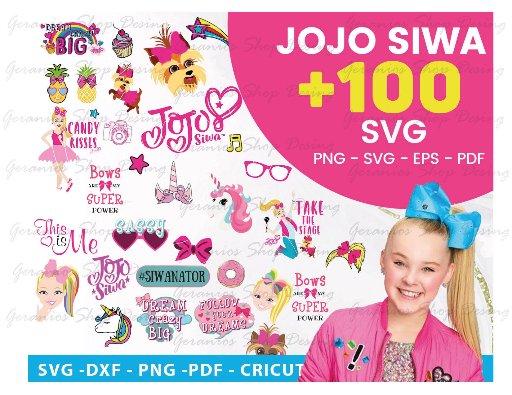 Jojo siwa svg jojo siwa birthdayjojo siwa logo jojo siwa | Etsy