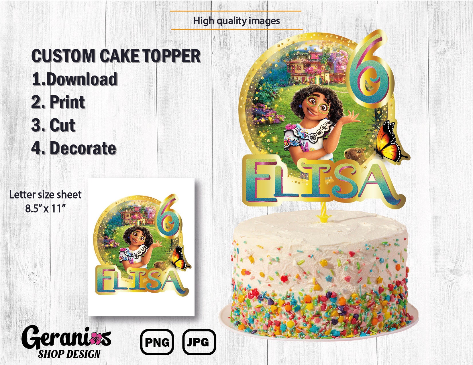 Encanto Birthday Cake Topper Encanto Birthday Printable Etsy