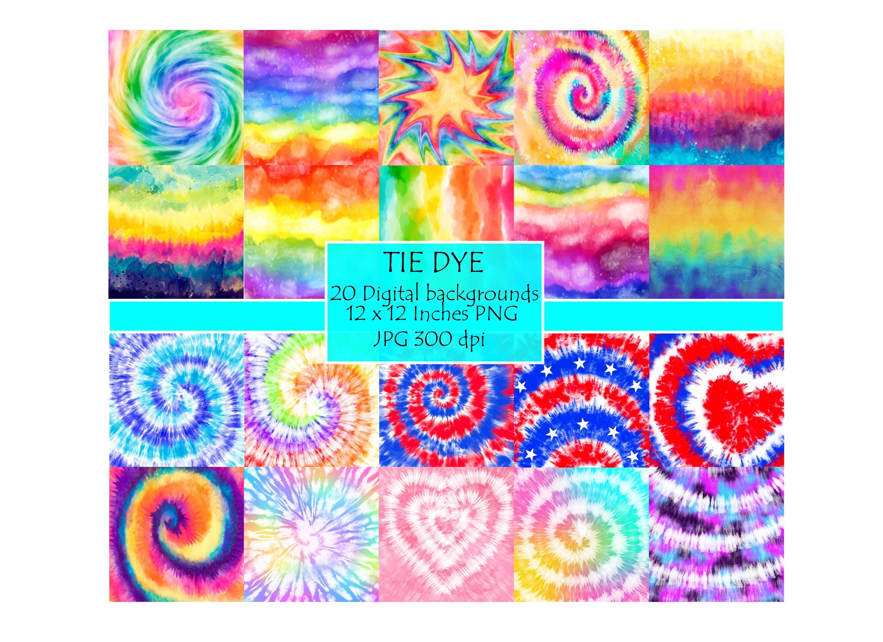 Tie dye digital paper RainbowTie dye Groovy Funky Etsy