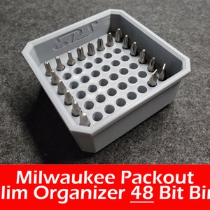 Milwaukee Packout Low Profile Slim Bin Magnetic 48 1&quot; Bit Holder