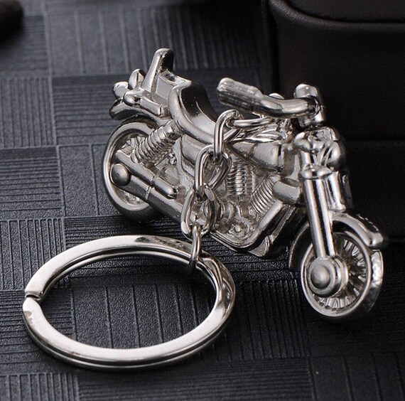 New Motorcycle Keychain Metal Biker Motorcycle Keyring Etsy