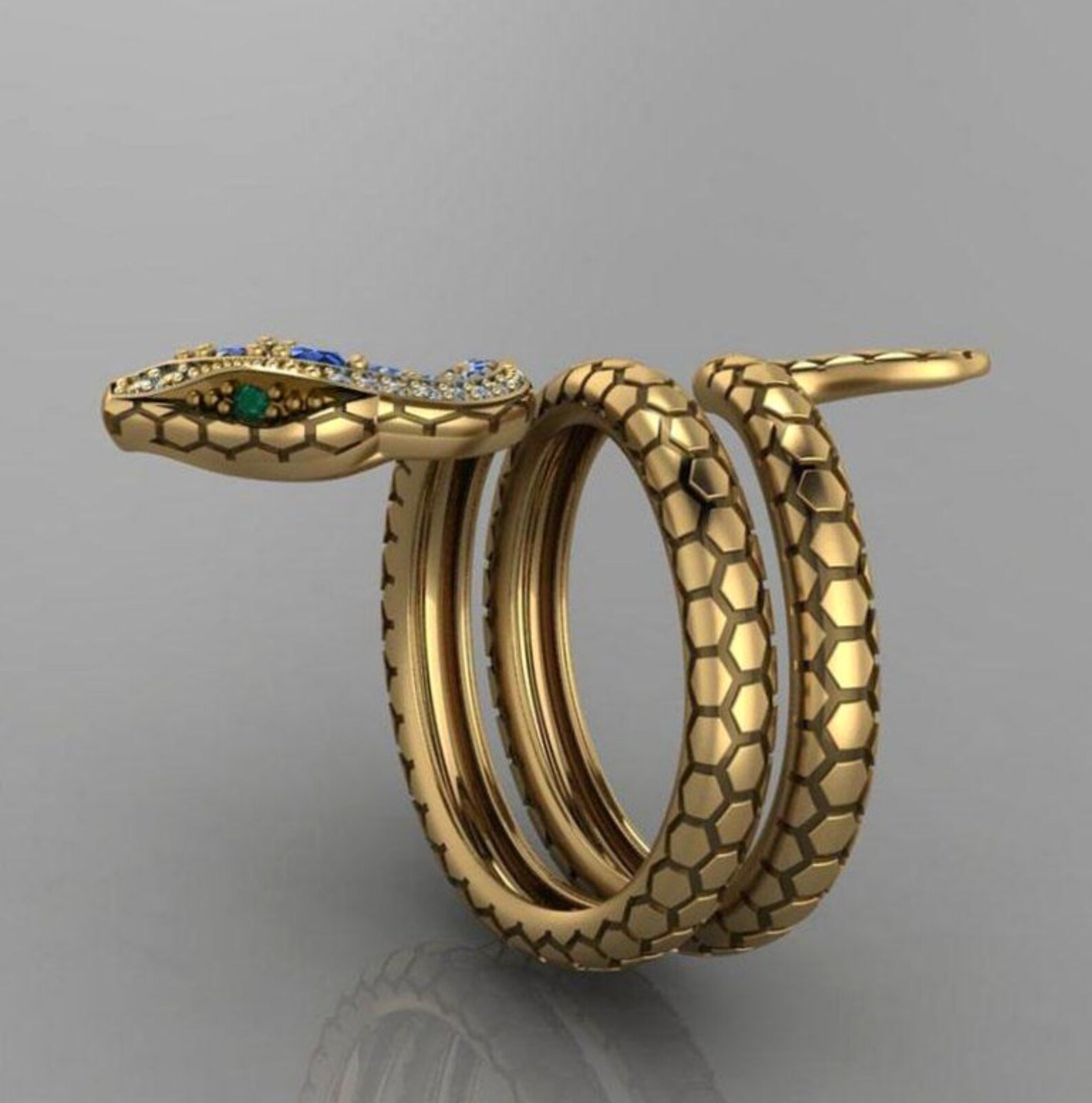 Coiled Snake Ring Multicolor Cubic Zirconia Stones Dance Party Etsy