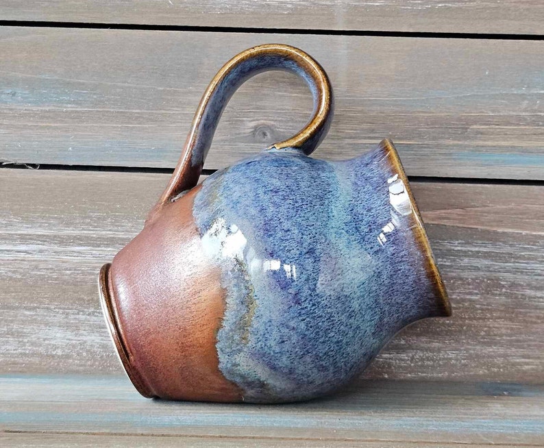 Handmade ceramic Coffee Mug. Grandma Gift, Pottery gift for, Mother's day gift, Mug gift for Dad, hand thrown Cupg, Smoky purple image 9