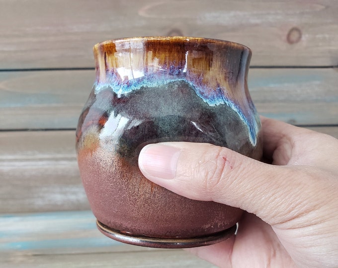 Copper Handmade POTTERY WINE CUP, Pottery Wine Glass, Wine Tumbler