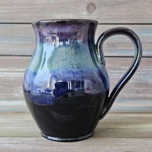 Northern Light Mug, LARGE POTTERY MUG, Handmade Pottery, Pottery Gift for Mom, Birthday Gift for Mom, Mother's day gift, Handmade Ceramic