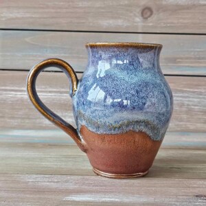 Handmade ceramic Coffee Mug. Grandma Gift, Pottery gift for, Mother's day gift, Mug gift for Dad, hand thrown Cupg, Smoky purple image 3