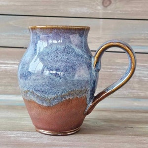 Handmade ceramic Coffee Mug. Grandma Gift, Pottery gift for, Mother's day gift, Mug gift for Dad, hand thrown Cupg, Smoky purple image 1