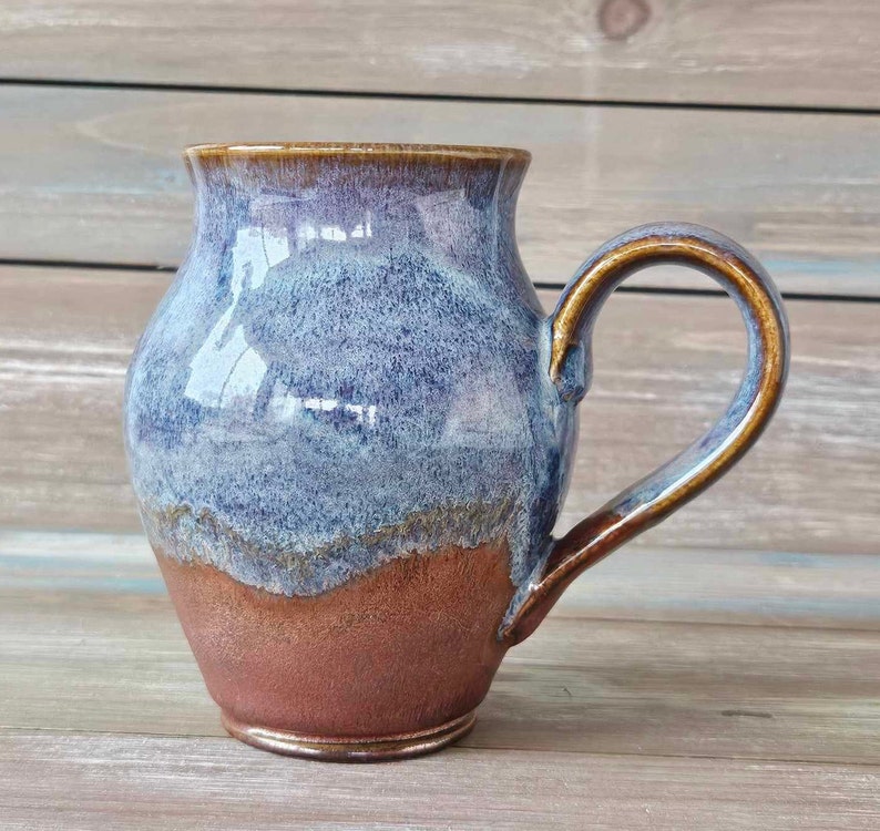 Handmade ceramic Coffee Mug. Grandma Gift, Pottery gift for, Mother's day gift, Mug gift for Dad, hand thrown Cupg, Smoky purple image 1