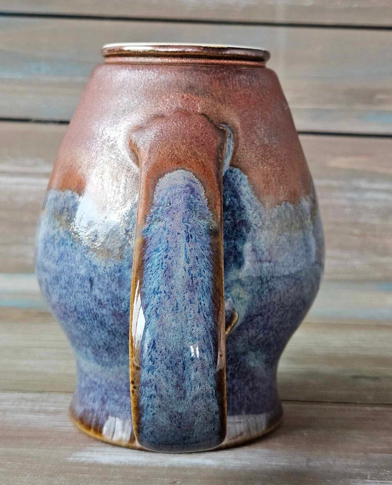 Handmade ceramic Coffee Mug. Grandma Gift, Pottery gift for, Mother's day gift, Mug gift for Dad, hand thrown Cupg, Smoky purple image 5