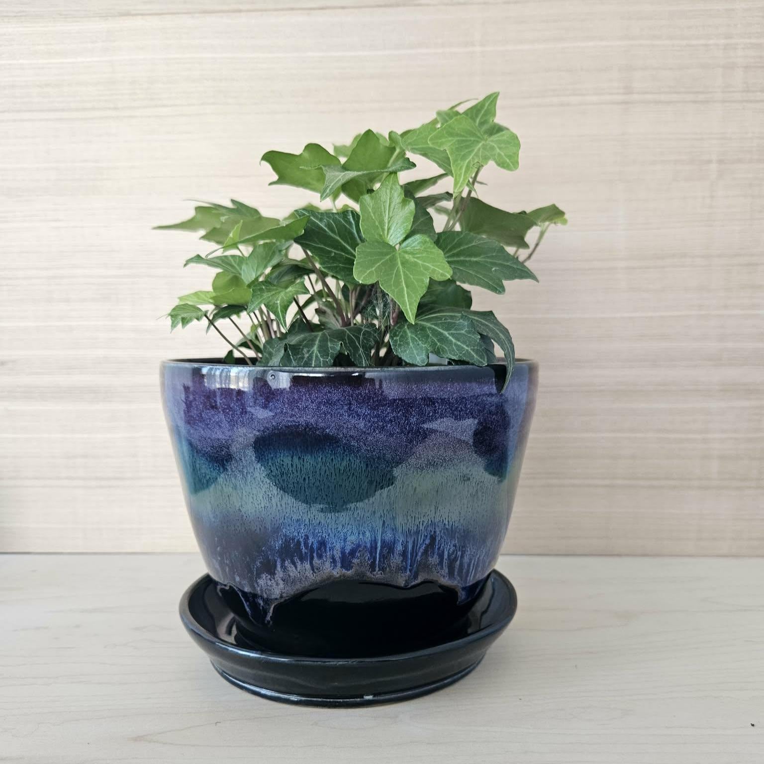 Glazed purple garden pot - Etsy 日本