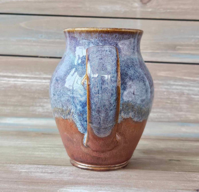 Handmade ceramic Coffee Mug. Grandma Gift, Pottery gift for, Mother's day gift, Mug gift for Dad, hand thrown Cupg, Smoky purple image 2