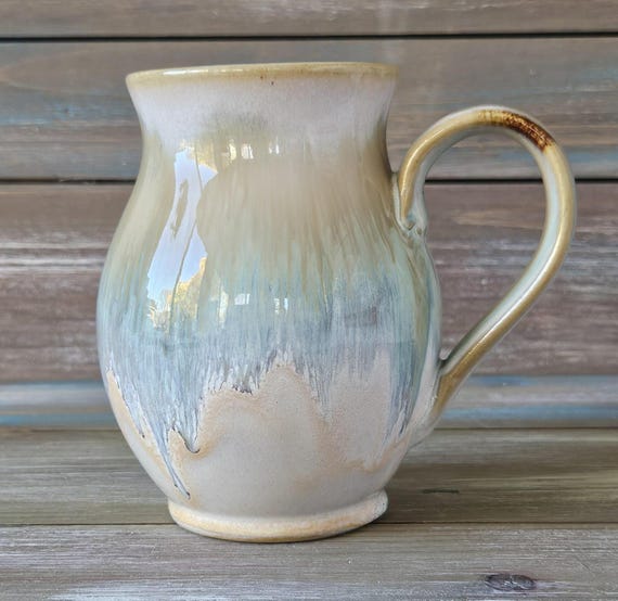 Summer Breeze Handmade Ceramic Mug – Wheel Thrown Pottery Coffee Mug – Stoneware Tea Cup – Seafoam Coastal Mug