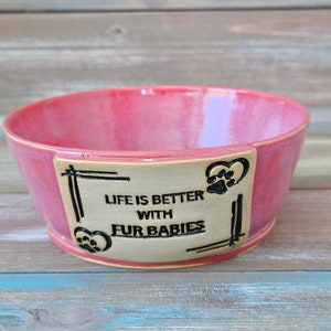 Pottery DOG BOWL, Handmade Pottery Pet Dish, Dog Dishes, Cat Dish Small and medium Food Water Dish for the Fur babies at home