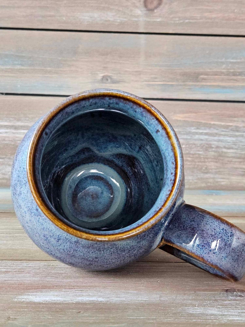 Handmade ceramic Coffee Mug. Grandma Gift, Pottery gift for, Mother's day gift, Mug gift for Dad, hand thrown Cupg, Smoky purple image 4