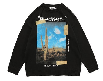 Graphic Knit Sweater - Etsy