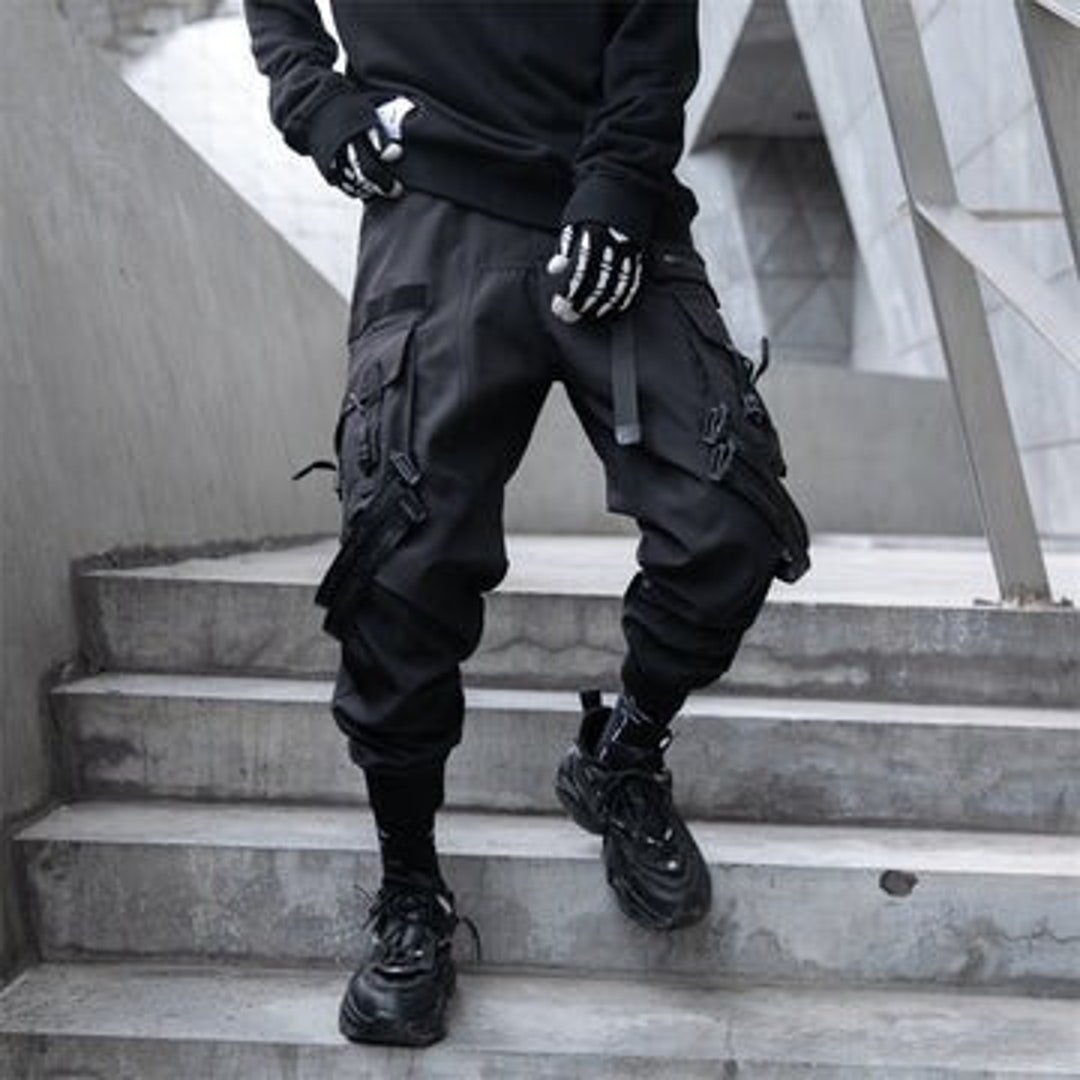 Techwear Fashion Black Joggers Japanese Streetwear Slim Fit - Etsy