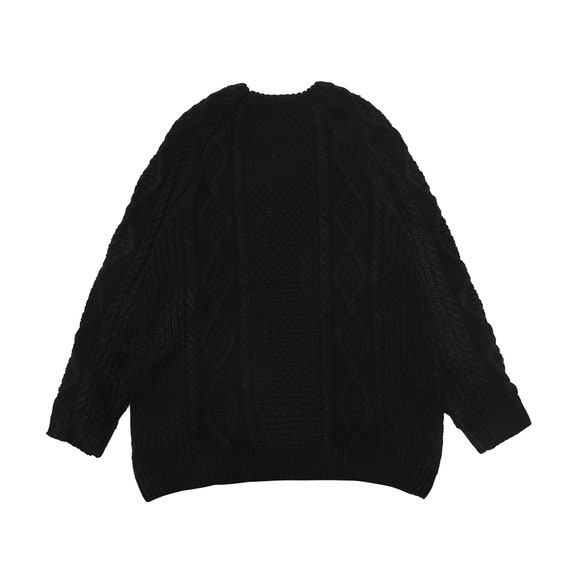 Mens Streetwear Vintage Black Knitted 