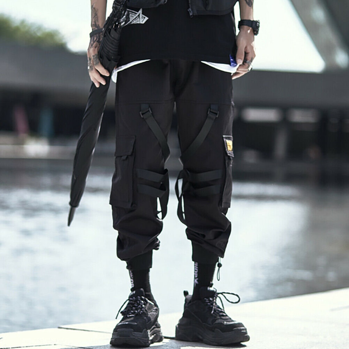MFCT Streetwear Black Cyberpunk Techwear Cargo Pants Men | Etsy