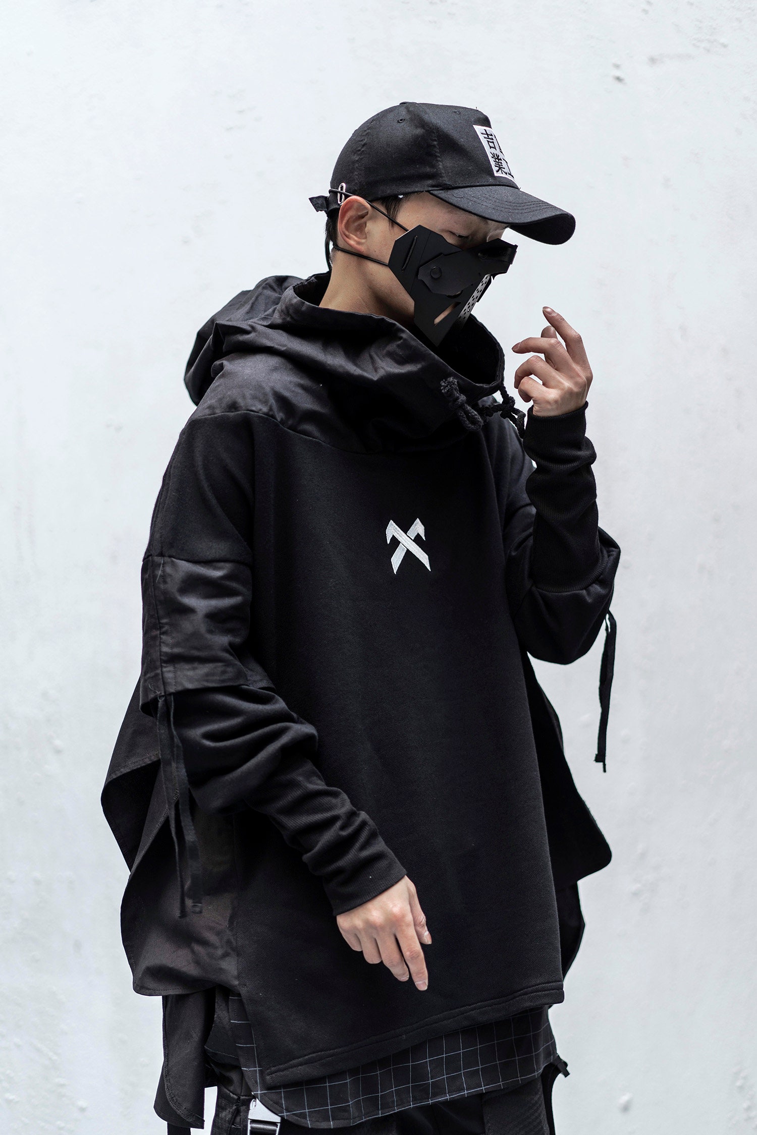 MFCT Japanese Streetwear Black Windbreaker Techwear Hoodie Men - Etsy