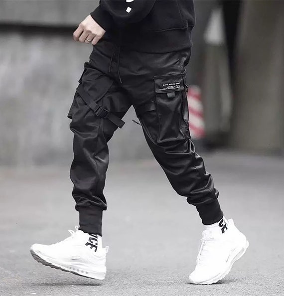 Buckle Strap Techwear Black Cargo Pants 524 | ubicaciondepersonas.cdmx ...