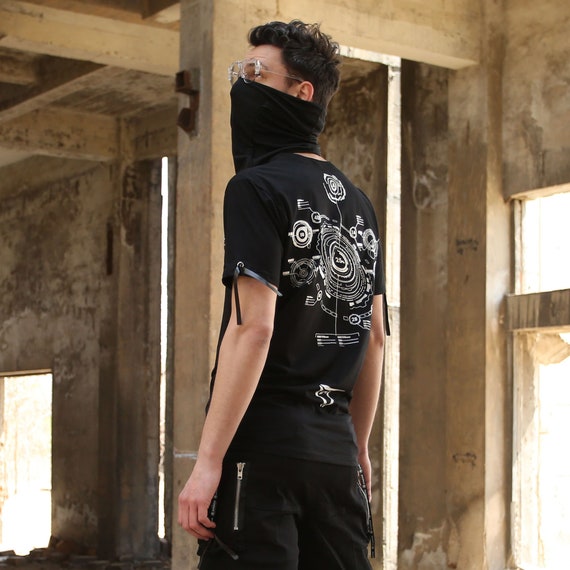 Camiseta Steampunk para Streetwear Moda Negro Manga - Etsy España