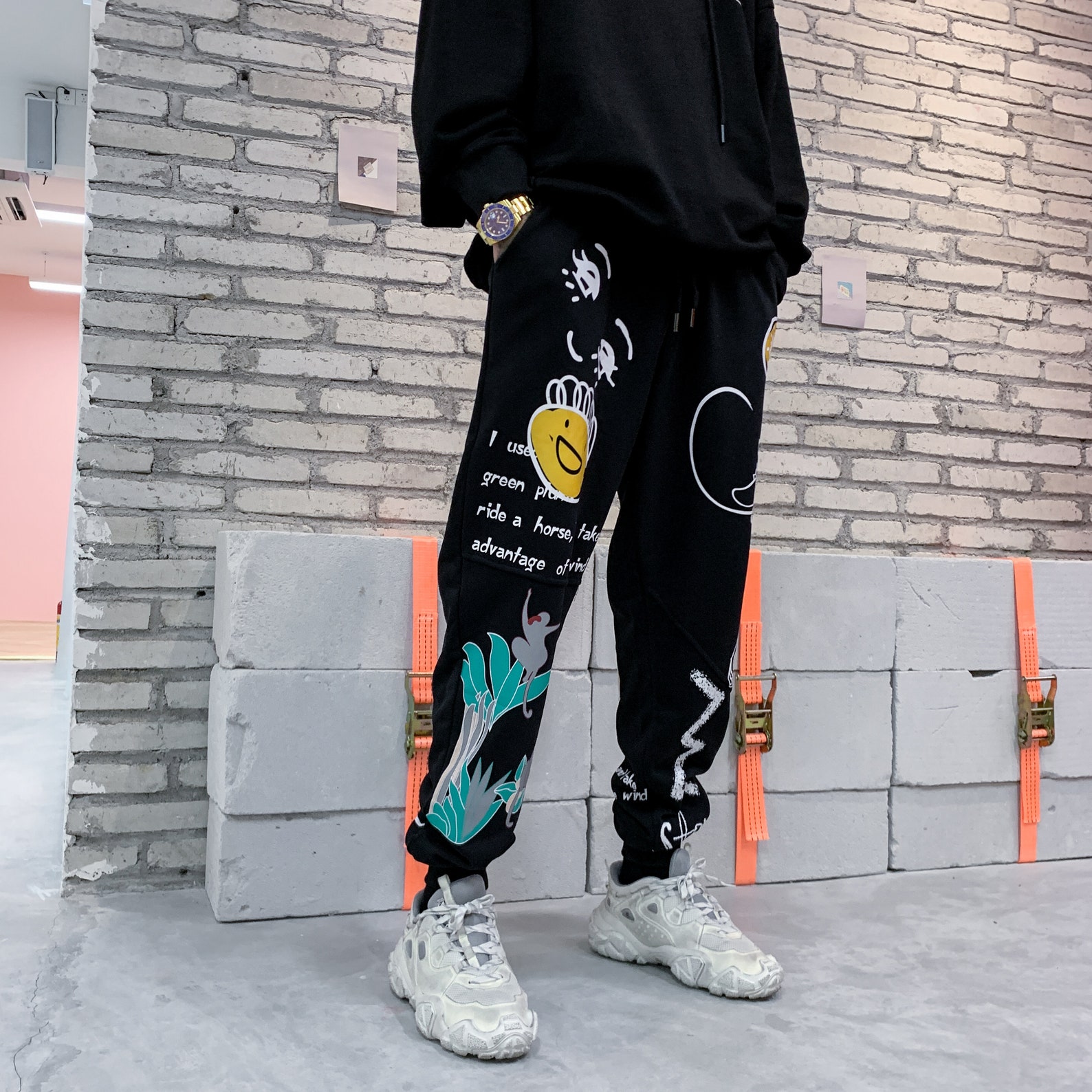 MFCT Japanese Streetwear Jogger Cotton Graphic Pants for Men | Etsy