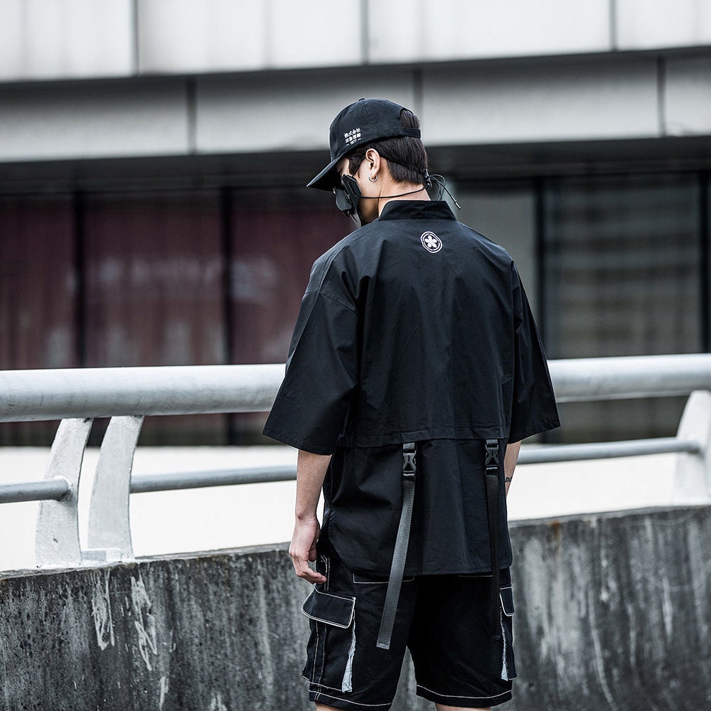 MFCT Summer Japanese Streetwear Black Samurai Kimono Jacket | Etsy