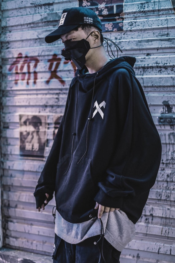 Ropa de calle hombre negro algodón jersey urbano - Etsy España
