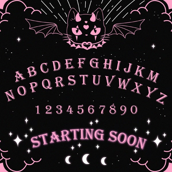 Stream Screens /Dark Stream/ Gothic Ouija Stream Screens / Cute and Dark /kawaii/ Cat Overlay