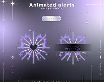 6x Animated alerts - Animated alerts for twitch - Aesthetic alerts - Cute animated alerts for stream - Twitch - Stream - Stream package