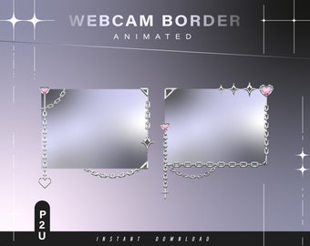 Animated webcam border - webcam chain  border - aesthetic camera border  - camera border - webcam frame - stream - twtich - cute