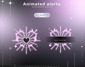 6x Animated alerts - Animated alerts for twitch - Aesthetic alerts - Cute animated alerts for stream - Twitch - Stream - Stream package