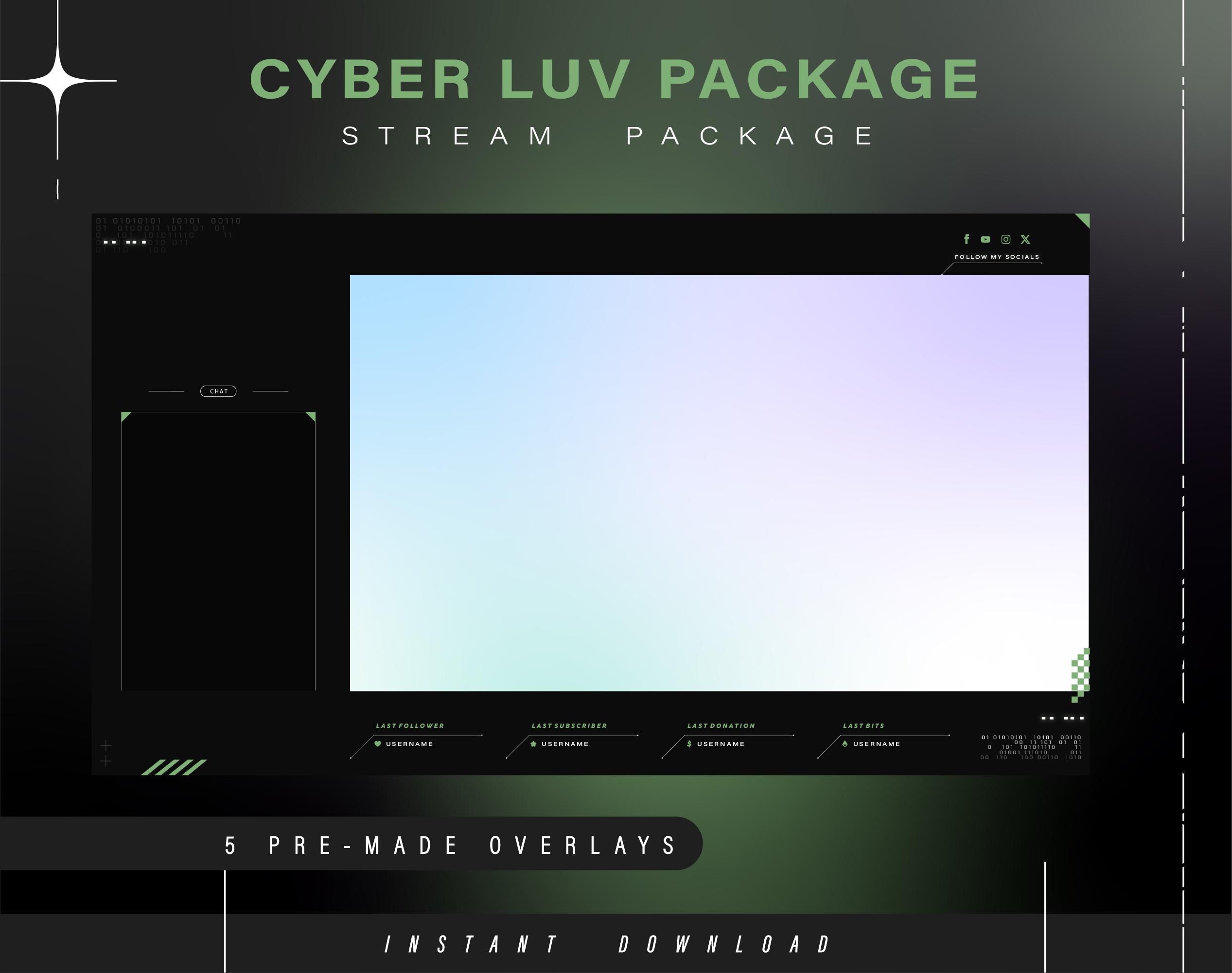 Cyber Y2k Twitch Pack - Animated Minimal Stream Pack - Streaming Scenes ...