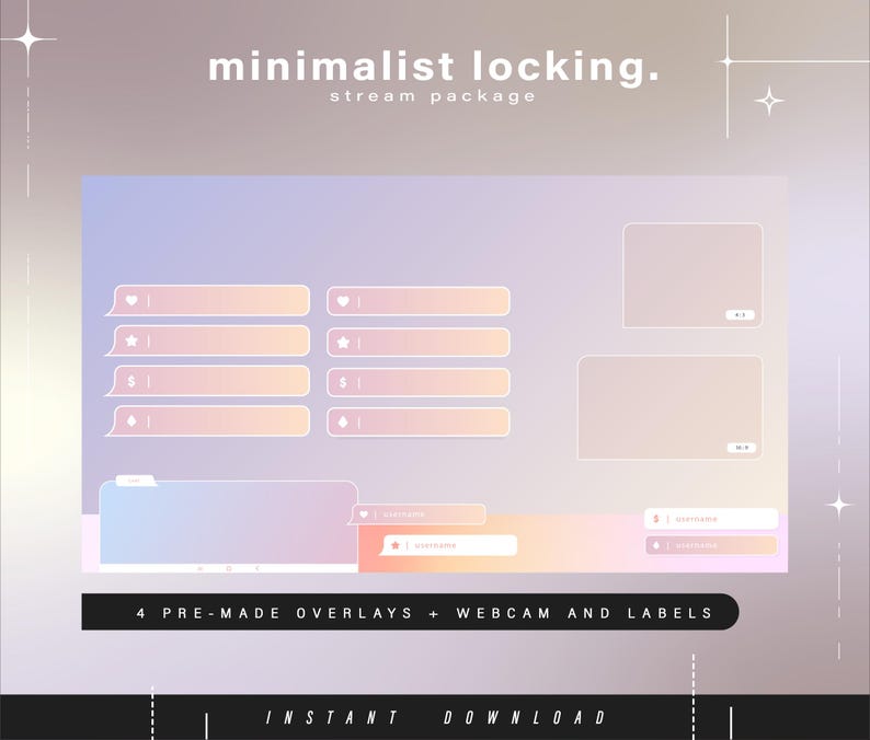 Minimal Twitch Pack - Animated Minimal Stream Pack - Streaming Scenes ...