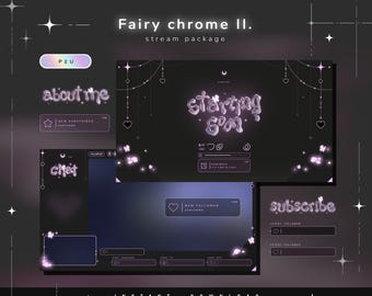 Fairy Chrome II - Pacote Twitch - Pacote de Transmissão Animada - Cenas de Transmissão - Sobreposições Twitch - Telas Animadas - Vtuber - Painéis de Transmissão Twitch