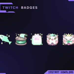 Twitch cat badges / aesthetic / bit badges/ Twitch sub badges /cute badges