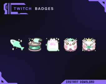 Twitch cat badges / aesthetic / bit badges/ Twitch sub badges /cute badges