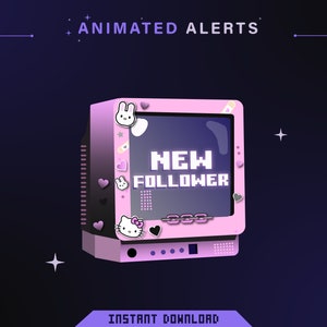 x6 Animated alerts / Animated alerts for twitch / Aesthetic alerts / Cute animated alerts for stream / Gothic animated alerts