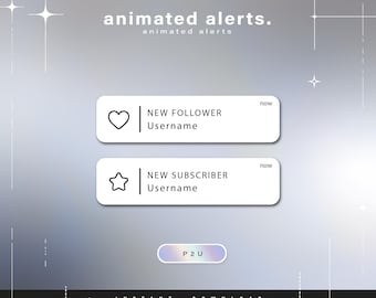 6 alertas de notificación animadas - Alertas animadas para Twitch - Alertas estéticas - Lindas alertas animadas para transmisión - Twitch - Transmisión - Alertas
